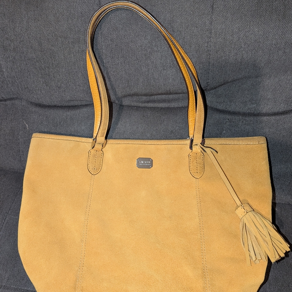 Tan Suede Tote Bag